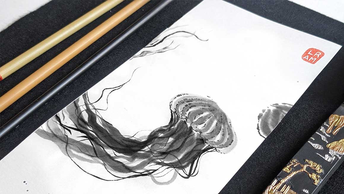 Sumi-e. Fondos marinos