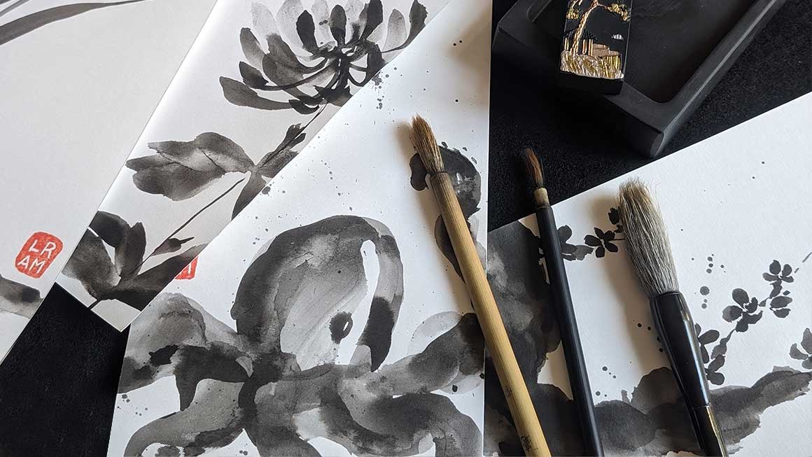 Sumi-e. Fondos marinos