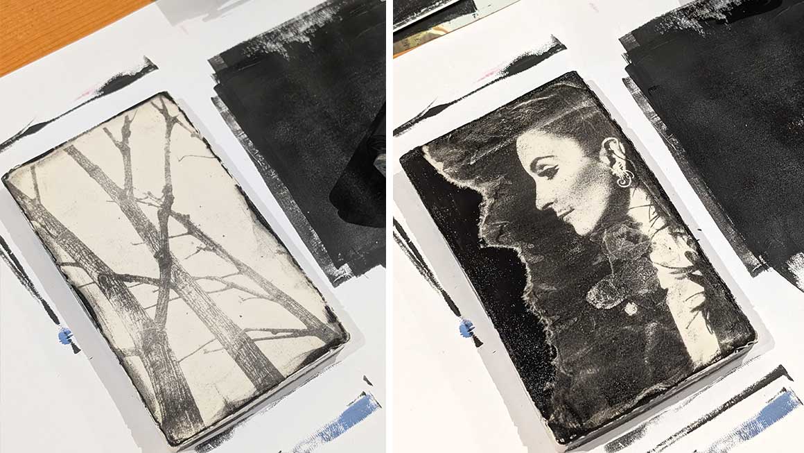 Curso de transferencia de fotografias con placa de gel (Gelly plate)