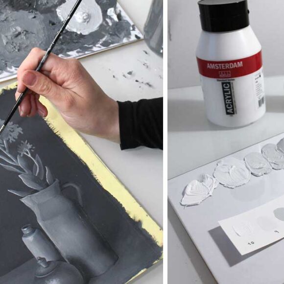 Curso de iniciación a la pintura acrílica: Bodegón en grisalla