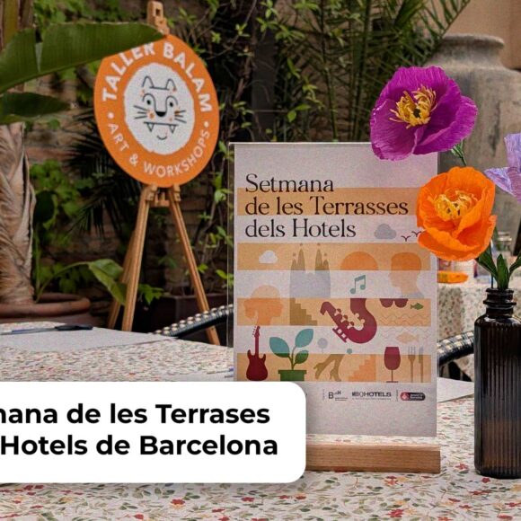 Semana de las terrazas de Barcelona creando flores de papel