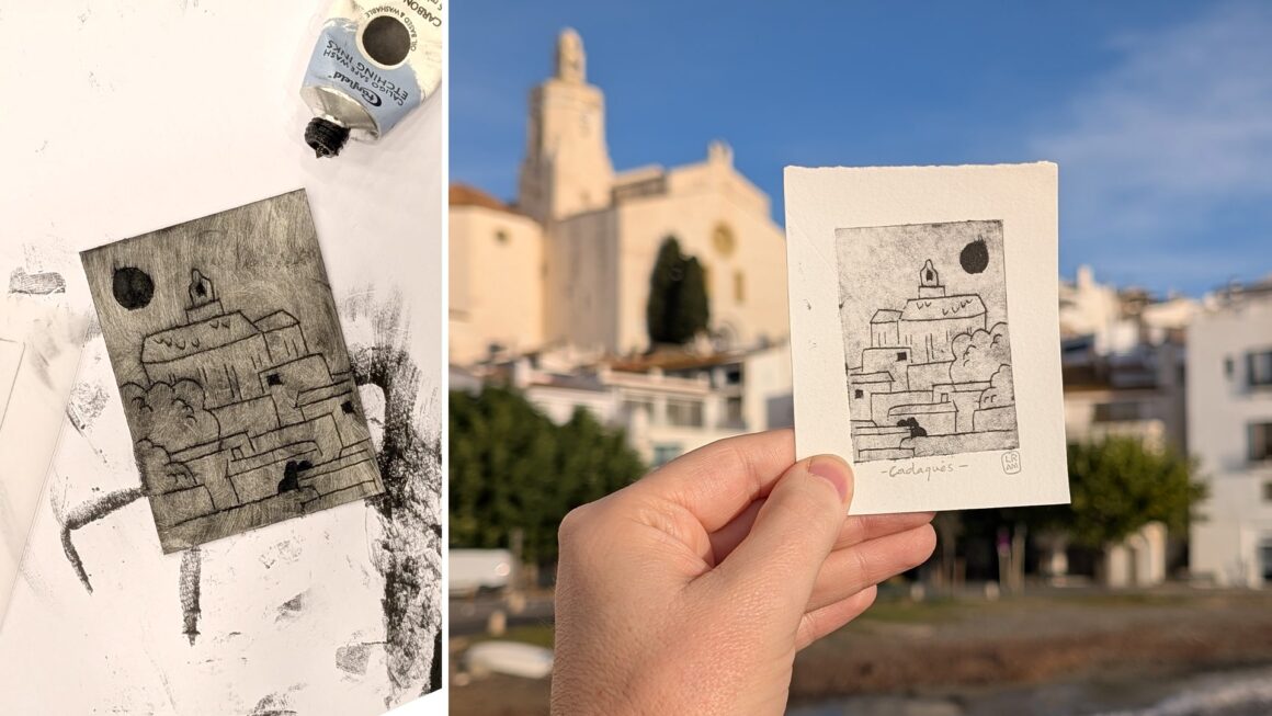 Grabado sostenible en la Biblioteca de Cadaqués