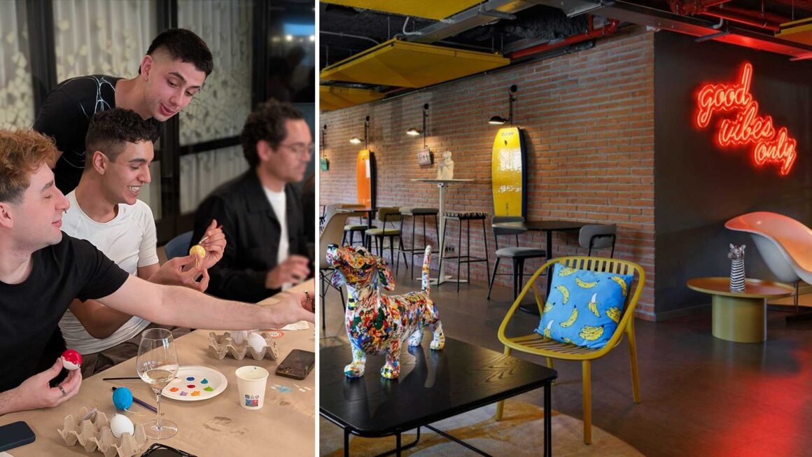Moxy-Hotel-Marquesas-egg-painting-Taller-Balam-03 Evento para influencers en Moxy Hotel Barcelona