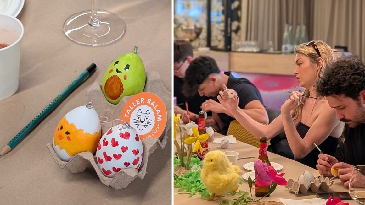 Moxy-Hotel-Marquesas-egg-painting-Taller-Balam-06 Evento para influencers en Moxy Hotel Barcelona