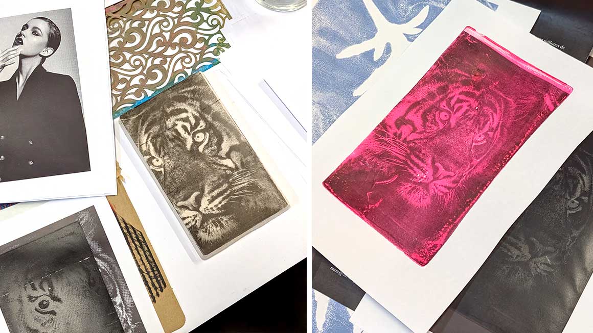 Curso de transferencia de fotografias con placa de gel (Gelly plate)