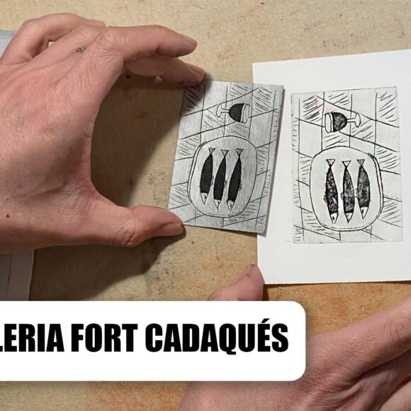 Grabado en tetrabrik en la Galeria Fort de Cadaqués