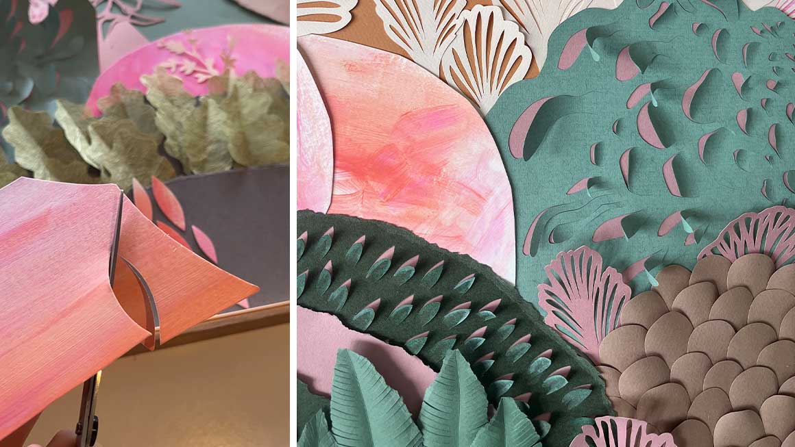 Crea tu jardín de papel: calado y collage con papeles pintados