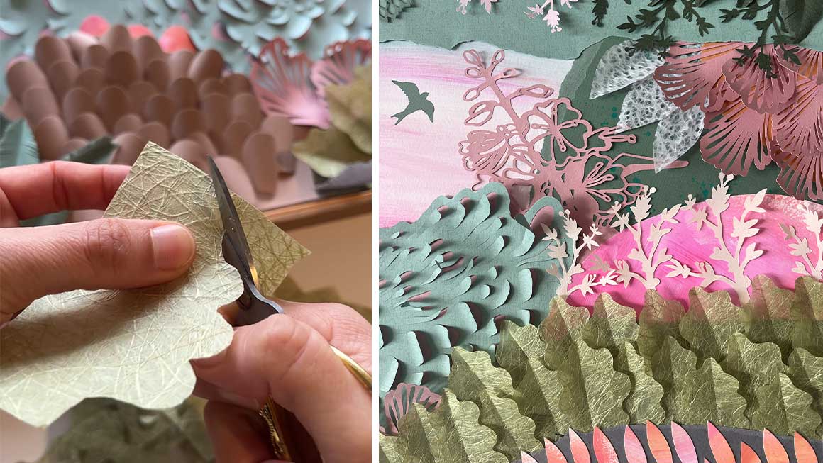 Crea tu jardín de papel: calado y collage con papeles pintados